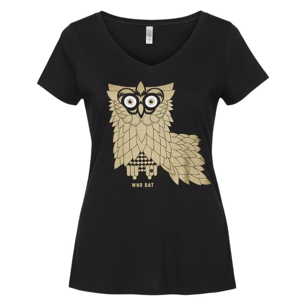 Who Dat T-Shirt Owl Louisiana Fleur-de-Lis Super Bowl XLIV - Good Cond - Large
